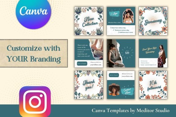 Download Instagram Canva Templates Bundle - Canva templates Collection