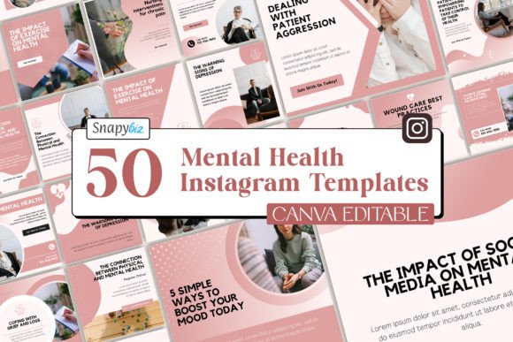 Download Mental Health Instagram Canva Templates - Canva templates Collection