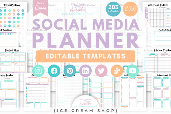 Download Social Media Planner Canva Templates - Canva templates Collection