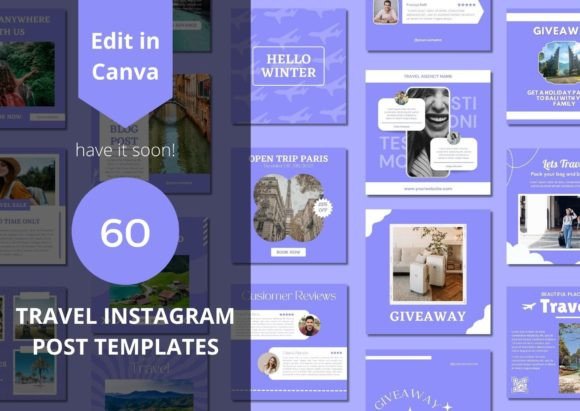 Download 60 Travel Social Media Canva Templates - Canva templates Collection