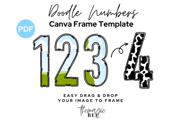 Download Doodle Numbers Editable Canva Frame - Premium Bundle