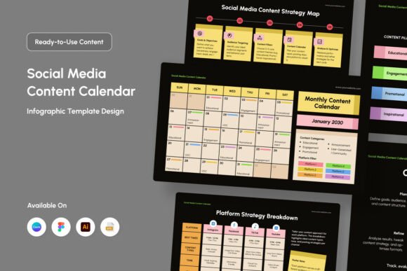 Download Social Media Content Calendar Infographi - Media content Collection