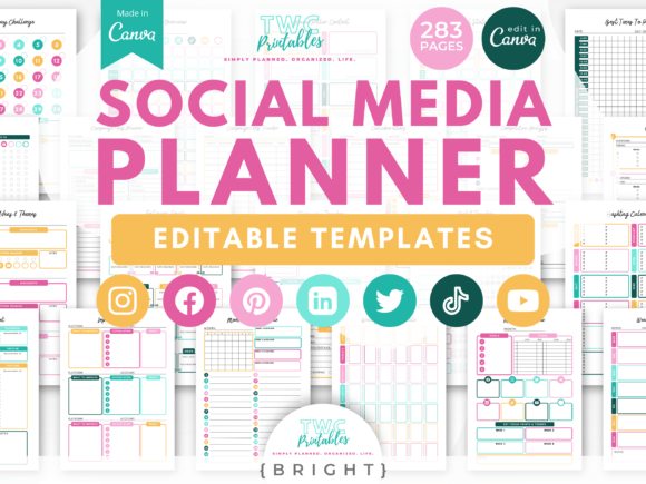 Download Social Media Planner Canva Templates - Canva templates Collection
