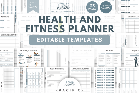 Download Fitness Planner Canva Templates | PAC - Canva templates Collection