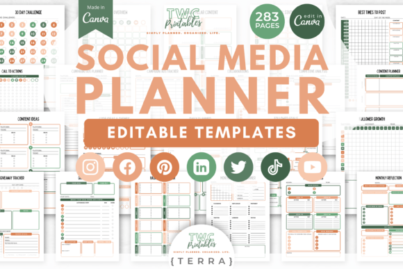 Download Social Media Planner Canva Templates - Canva templates Collection