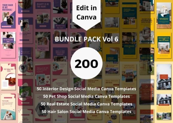 Download Social Media Canva Templates Bundle - Canva templates Collection