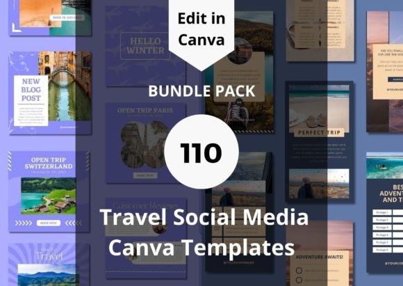 Download 110 Travel Social Media Canva Templates - Canva templates Collection