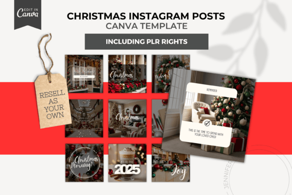 Download PLR Christmas Instagram Canva Templates - Canva templates Collection