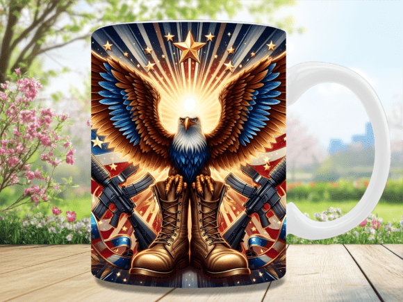 Download Patriotic Eagle Military Boots Mug Wrap - Military Collection