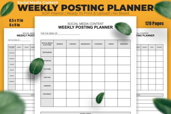 Download Social Media Content Posting Planner KDP - Media content Collection