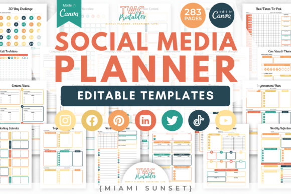 Download Social Media Planner Canva Templates - Canva templates Collection