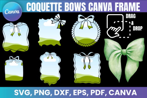 Download Coquette Bows Canva Frame Bundle - Premium Resources