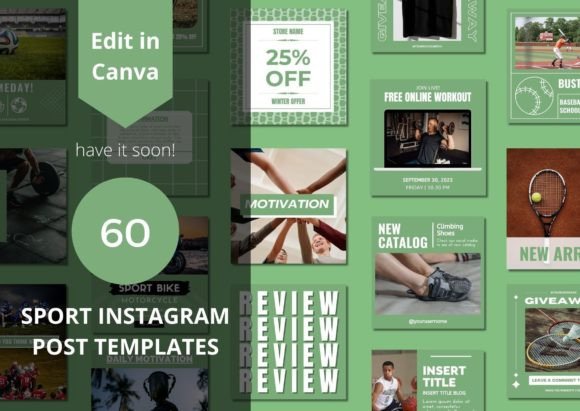 Download 60 Sports Social Media Canva Templates - Canva templates Collection