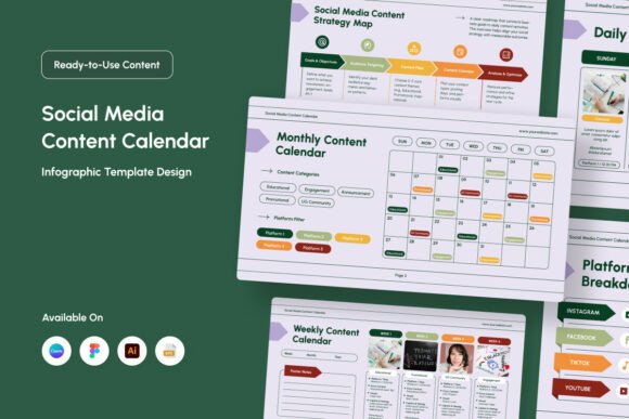 Download Social Media Content Calendar Infographi - Media content Collection