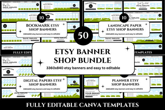 Download Etsy Shop Banner Canva Bundle - Canva bundle Collection