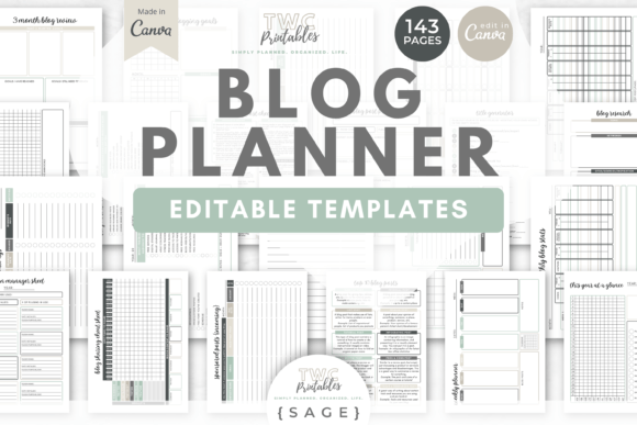 Download Blog Planner Canva Templates | SAGE - Canva templates Collection