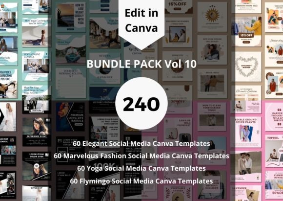 Download 240 Social Media Canva Templates Bundles - Canva templates Collection