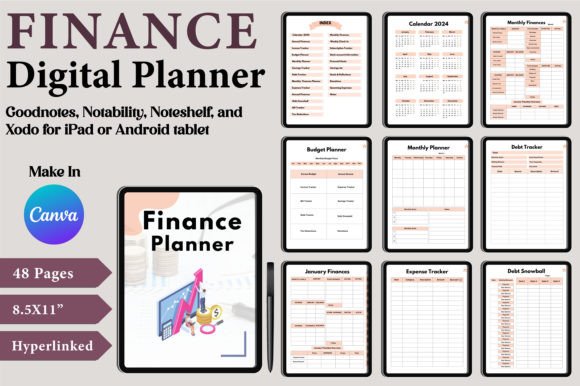 Download Digital Finance Planner Canva Templates - Canva templates Collection