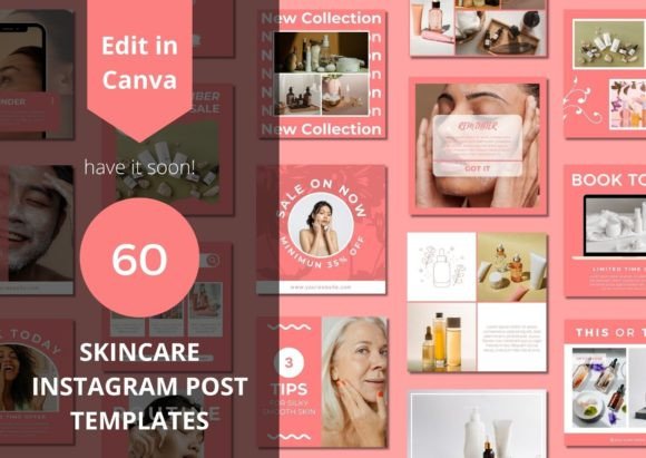 Download 60 Skincare Social Media Canva Templates - Canva templates Collection