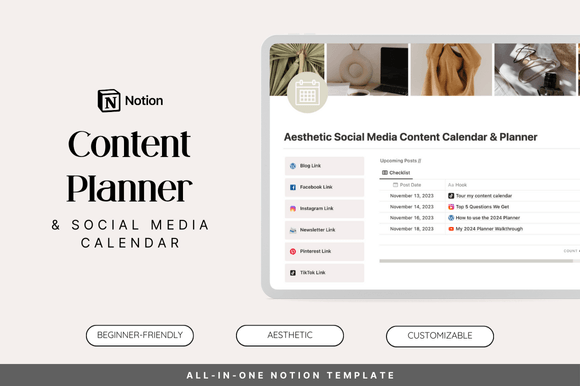 Download Notion Social Media Content Planner - Media content Collection